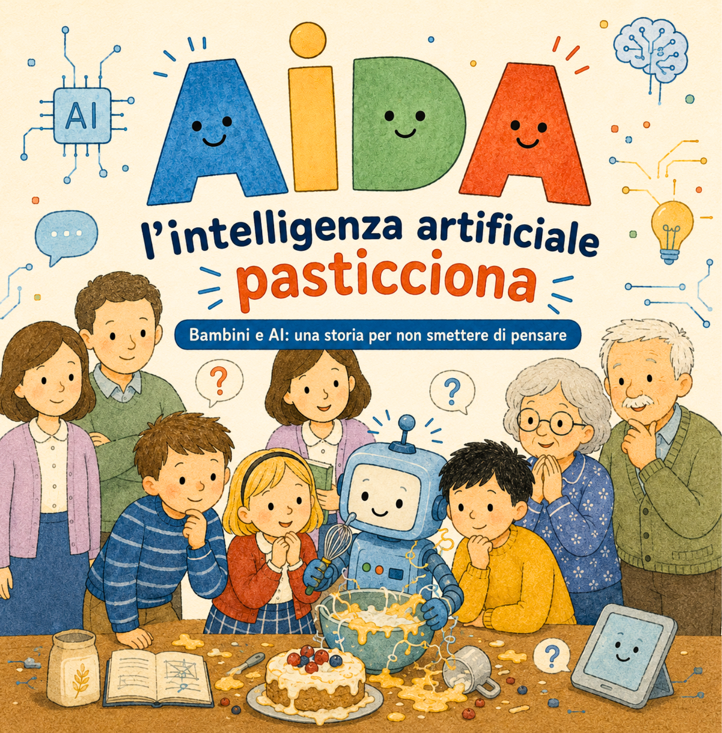 Copertina del libro AIDA, l’intelligenza artificiale pasticciona